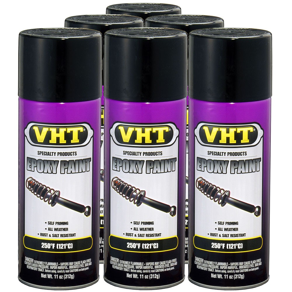 VHT Paint SP650 (6pk); Epoxy All-Weather 11oz Aerosol Gloss Black 250°F