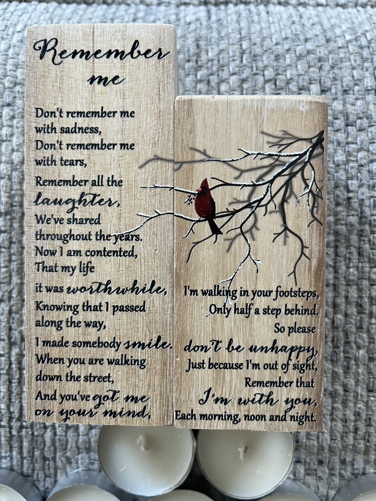 REMEMBER ME DON’T REMEMBER ME WITH SADNESS CANDLE HOLDERS WITH 60 CANDLES