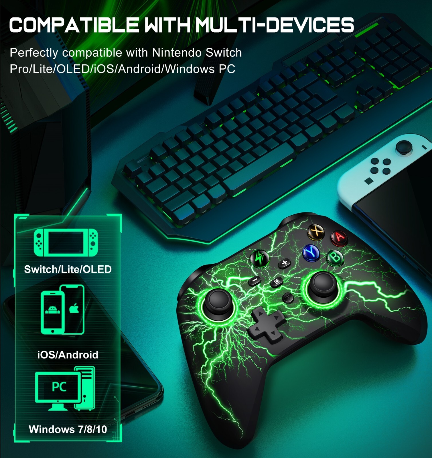 Full-Size Grip Handheld Wireless Controller For Nintendo Switch/OLED Joy-con