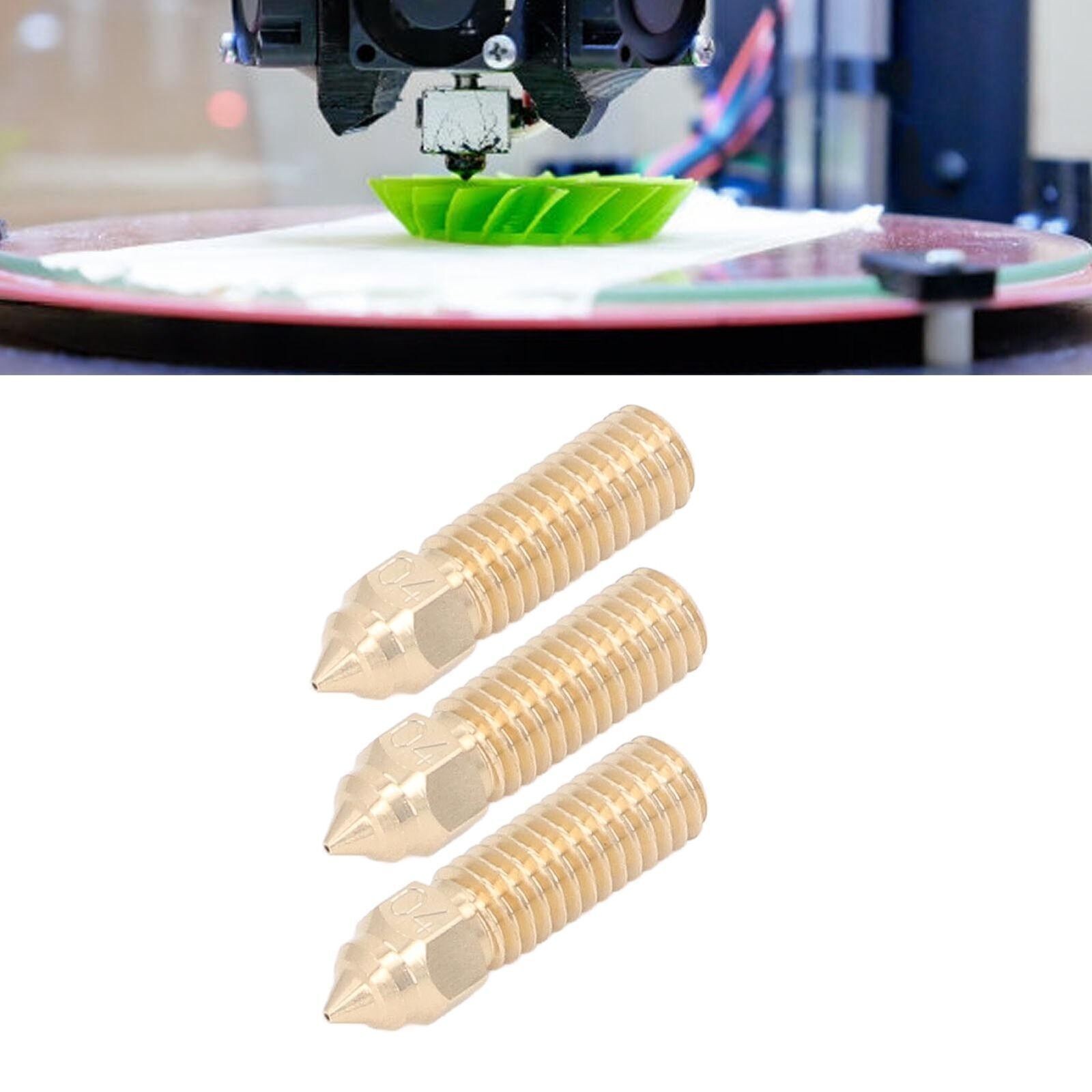 3Pcs 3D Printer Nozzle Kit Extruder Brass Nozzles High Flow High Temperature