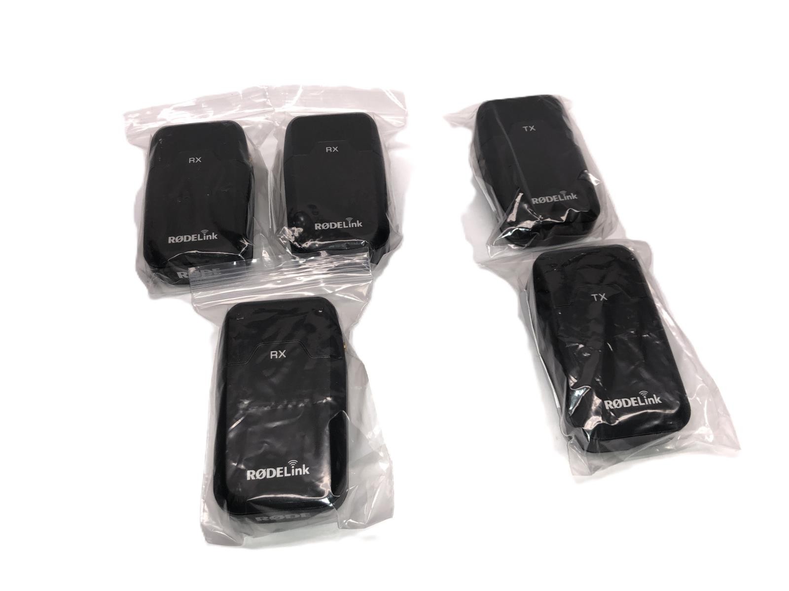 (Lot of 5) RODE RODELink (3) RX-CAM and (2) TX-BELT - VGC