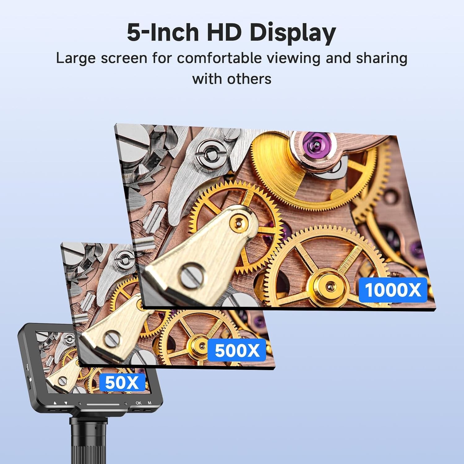 5" LCD Digital Microscope, 1000X Magnification Soldering Microscope for ElecT