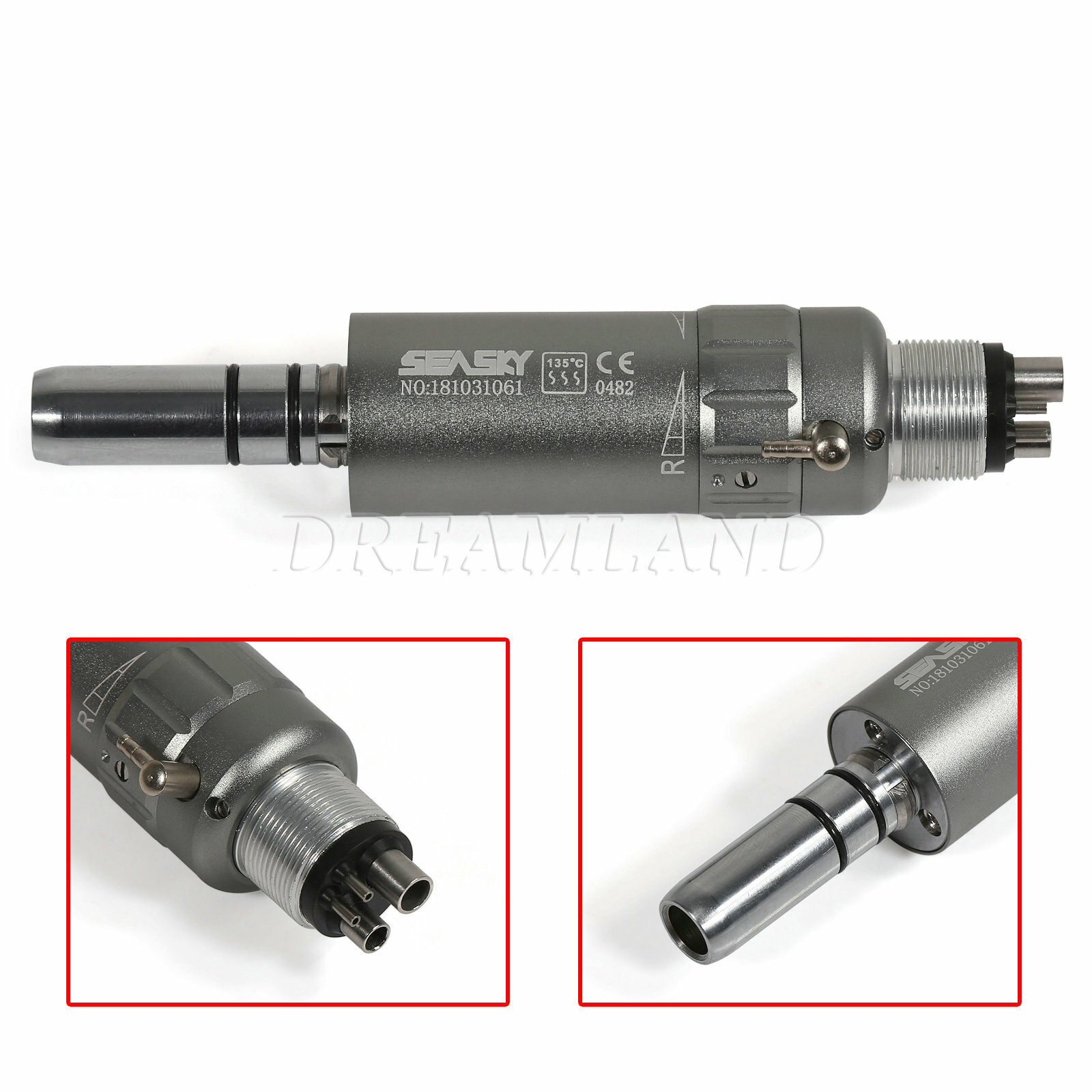 3PCS Dental Slow Low Speed Air Motor Micromotor 4-Hole Handpiece Connector 4H