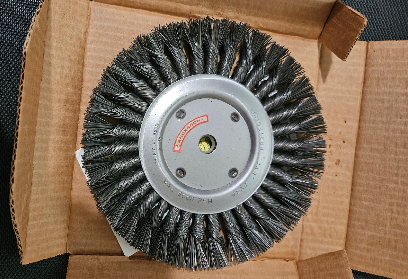 Anderson Brush  13894 TS8 8"X.016  Twist Wirewheel Brush Crimped 5/8 -1/2 AH NOS