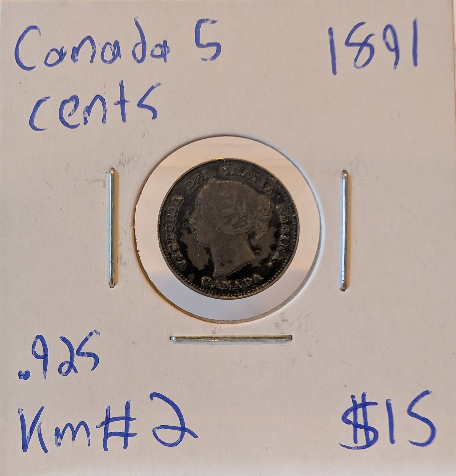 1891 Canada 5 Cents Km#2