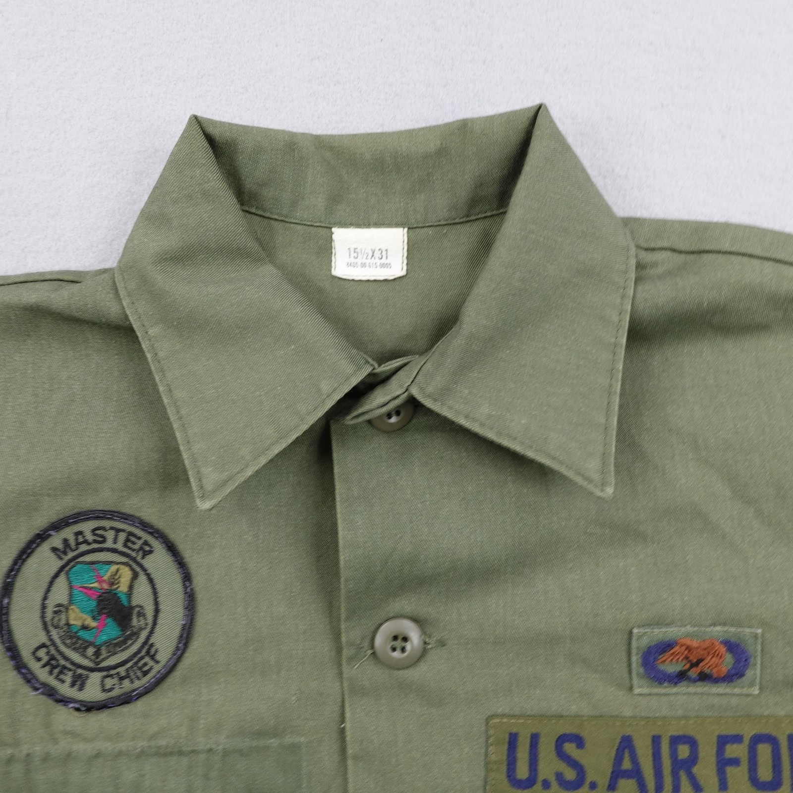 VTG US Air Force Shirt Medium OG-507 Utility Durable Press Strategic Command 80s