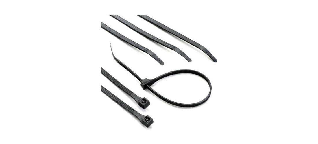 GB 46-310UVB Cable Tie, Double-Lock Locking, 6/6 Nylon, Black - pack of 100