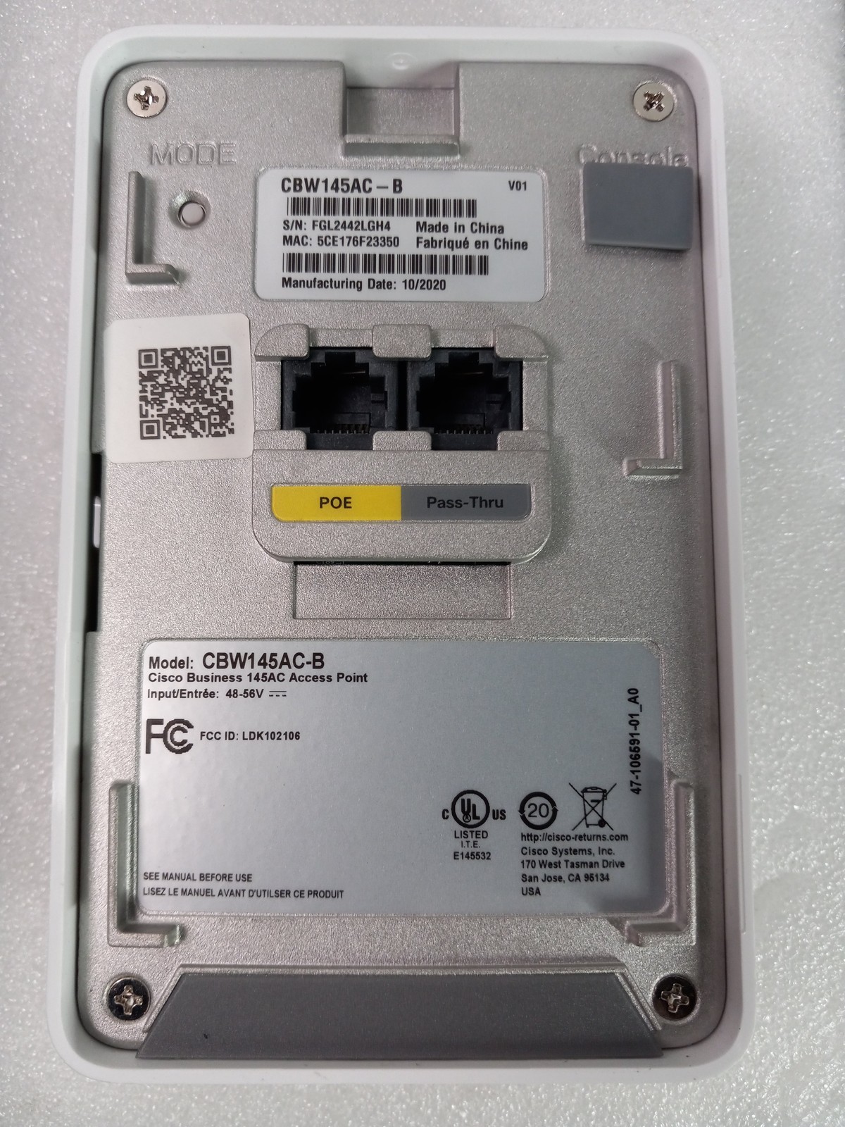 Cisco CBW145AC-B Business 145AC Wi-Fi Access Point