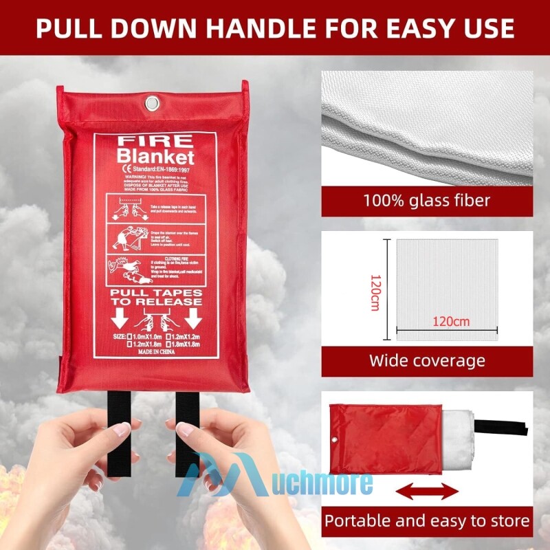 Large Prepared Emergency Fire Blanket Fireproof for Home Car Kitchen 47”x47” USA