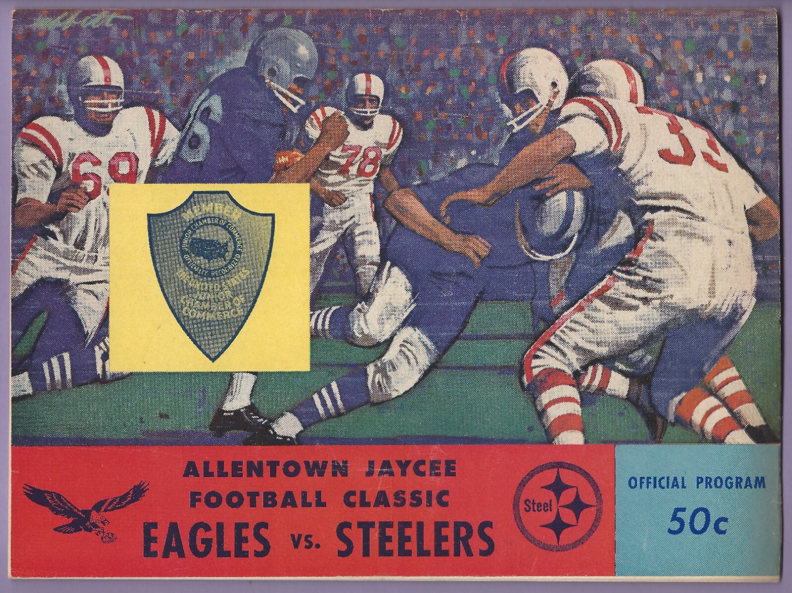 1964 NFL Preseason Football Game Program (Aug 14) Eagles vs. Steelers