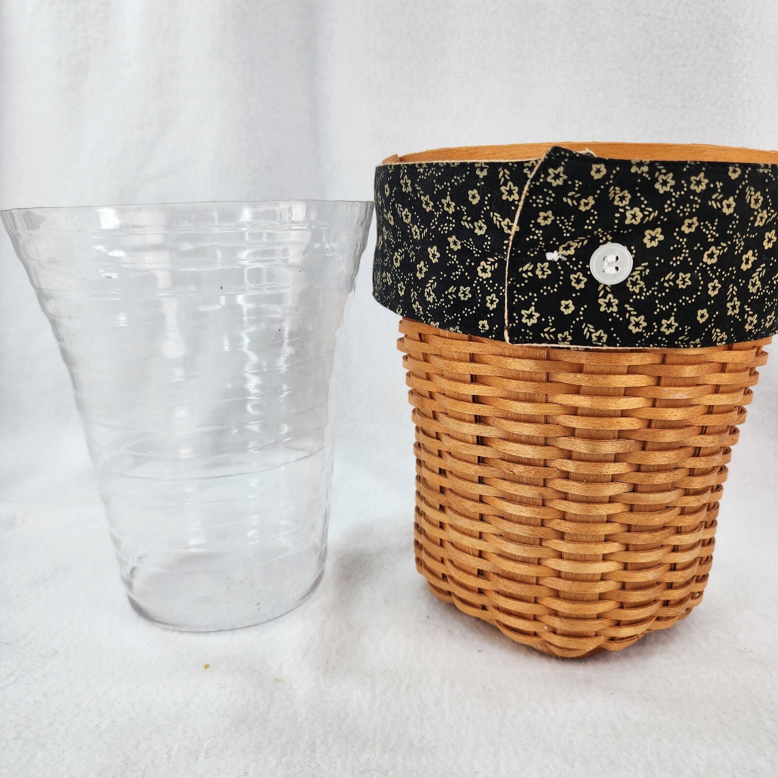 Joanie Jenkins Handcrafted Country Basket Wood Bottom Kitts Hill OH Signed 7” Ta