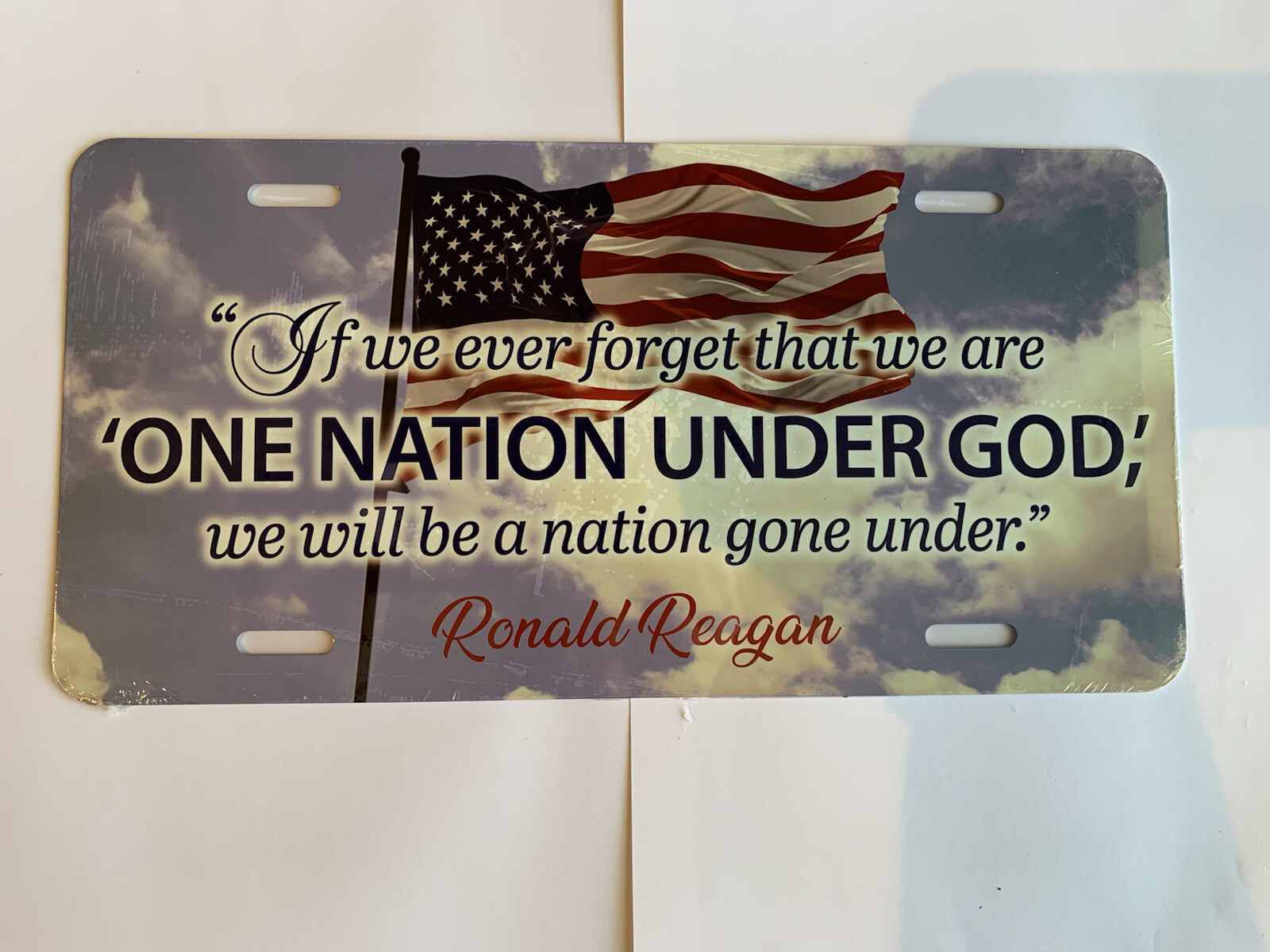 Made in the USA! Ronald Reagan Quote license plate.