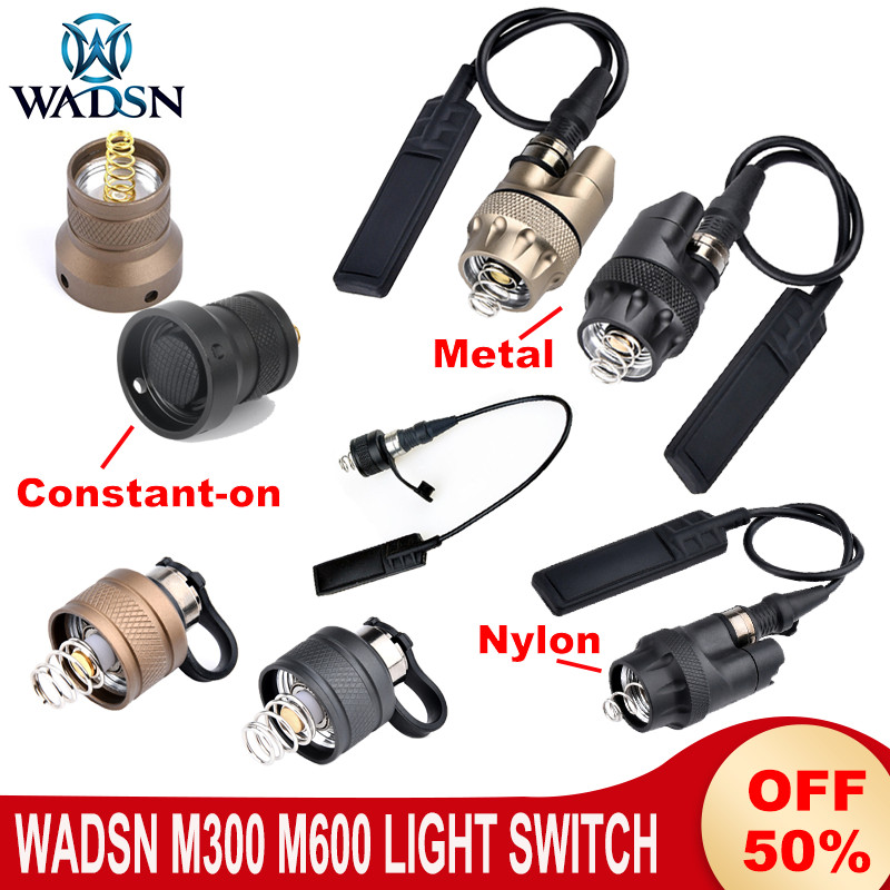 Tactical Wadsn Flashlight Metal Tail Cap Dual Function Pressure Switch SF Plug