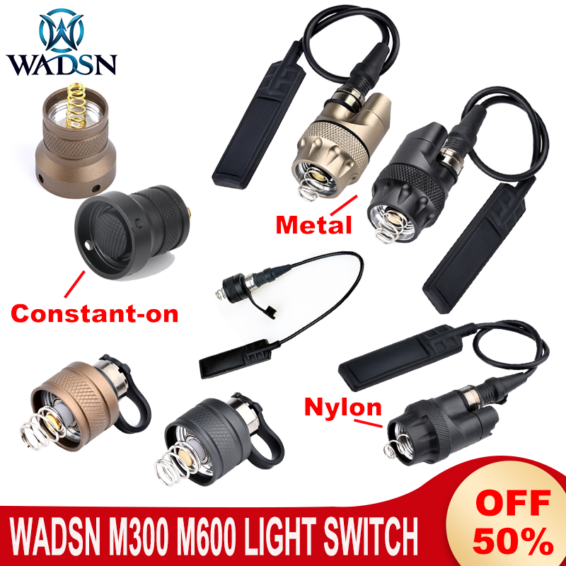 Tactical Wadsn Flashlight Metal Tail Cap Dual Function Pressure Switch SF Plug