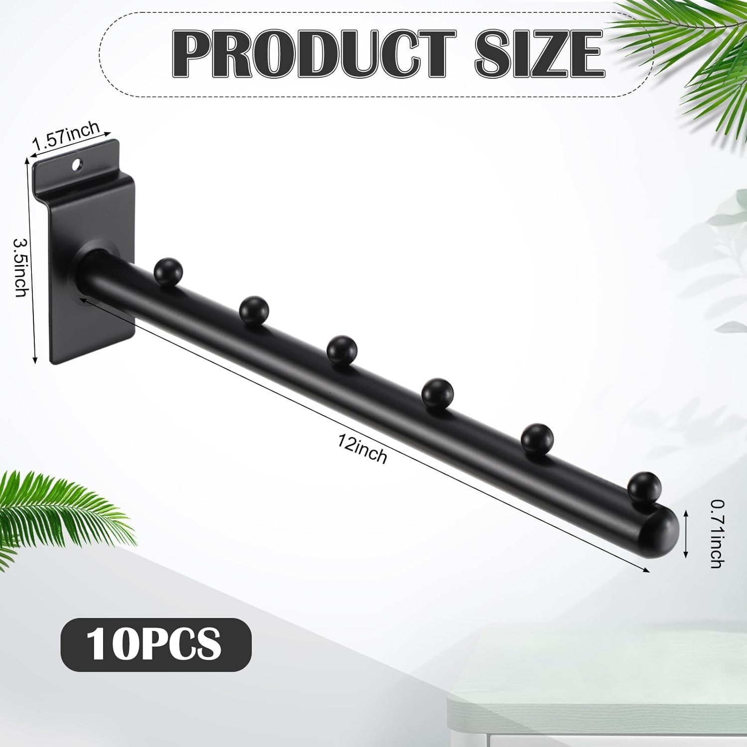Waterfall Hooks for Slatwall Panel Metal Hangers Black Display Accessories 10...