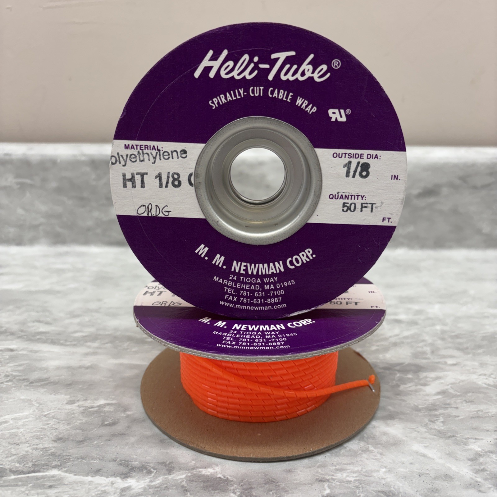100' Heli-Tube Polyethylene HT 1/8 C Orange