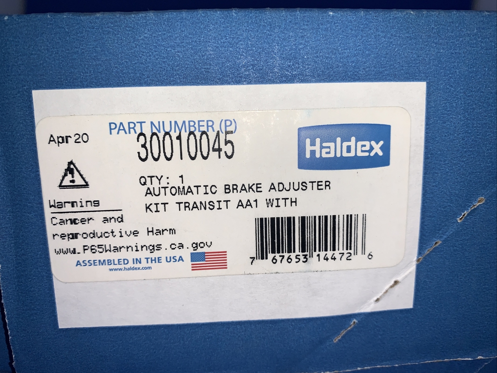 Transit ABA Service Kit For Haldex 419-10791, Meritor A29-3275S1059; 30010045