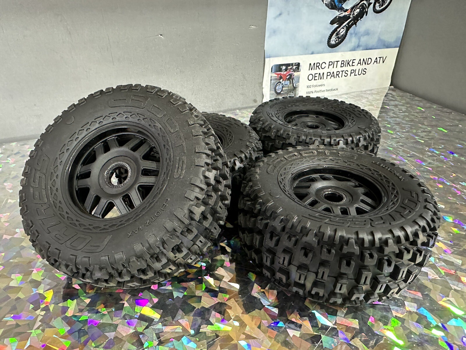 ARRMA dBoots FORTRESS LP Tires Set Glued Black ARA550110 Set 4 17mm 4s 6s Mojave