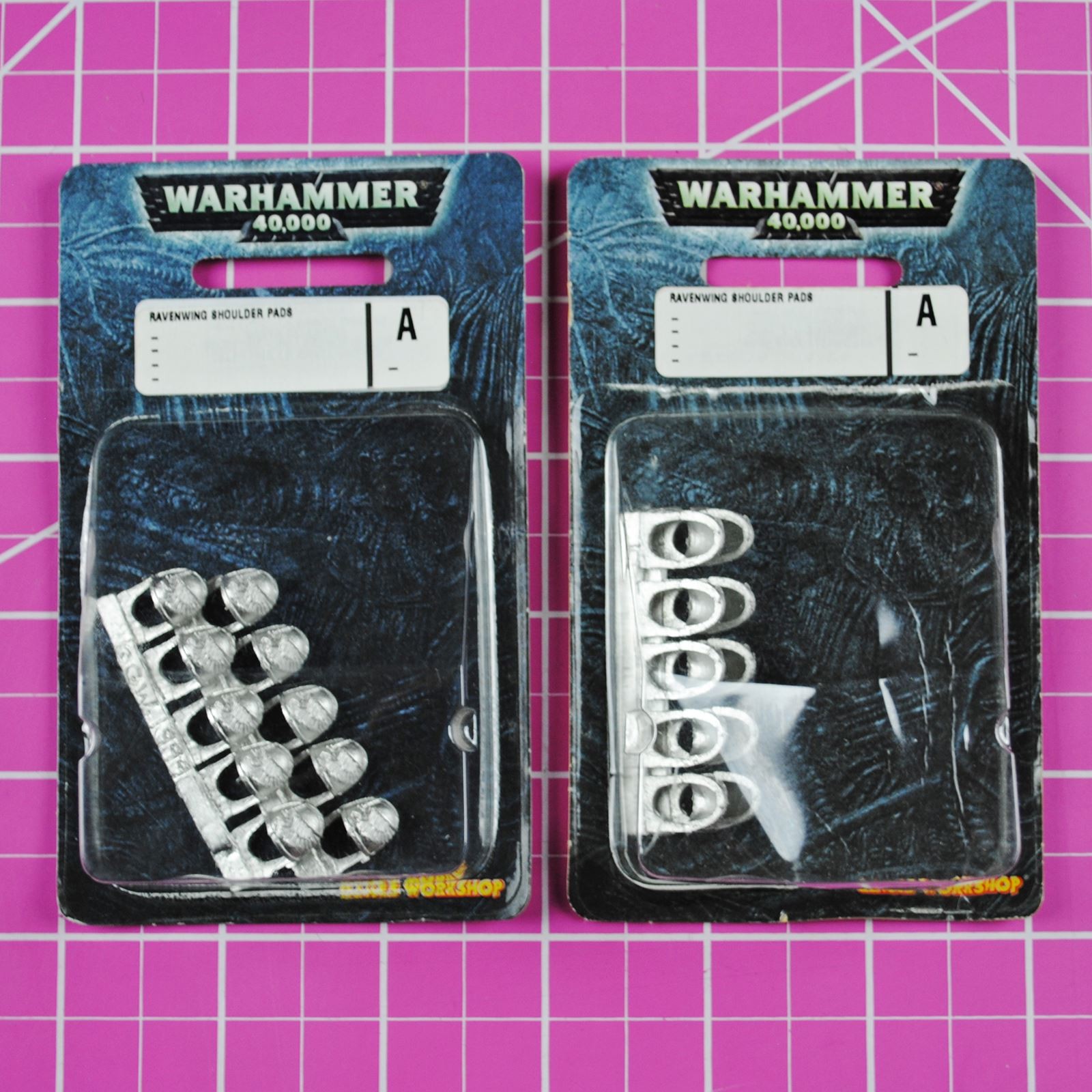 Warhammer 40K Ravenwing Shoulder Pads (2 Packs!) Metal - OOP - Dark Angels BITS