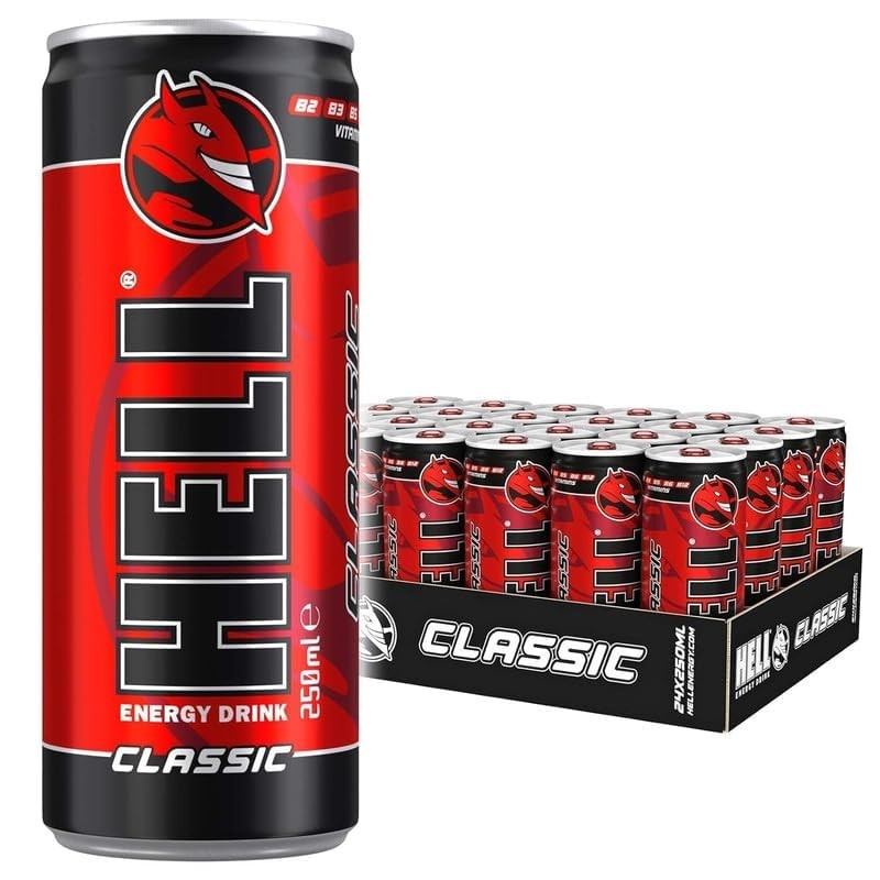 Energy Drink  HELL-CLASSIC | +20% More Caffeine | Vitamins B2, B3, B6, B12, C