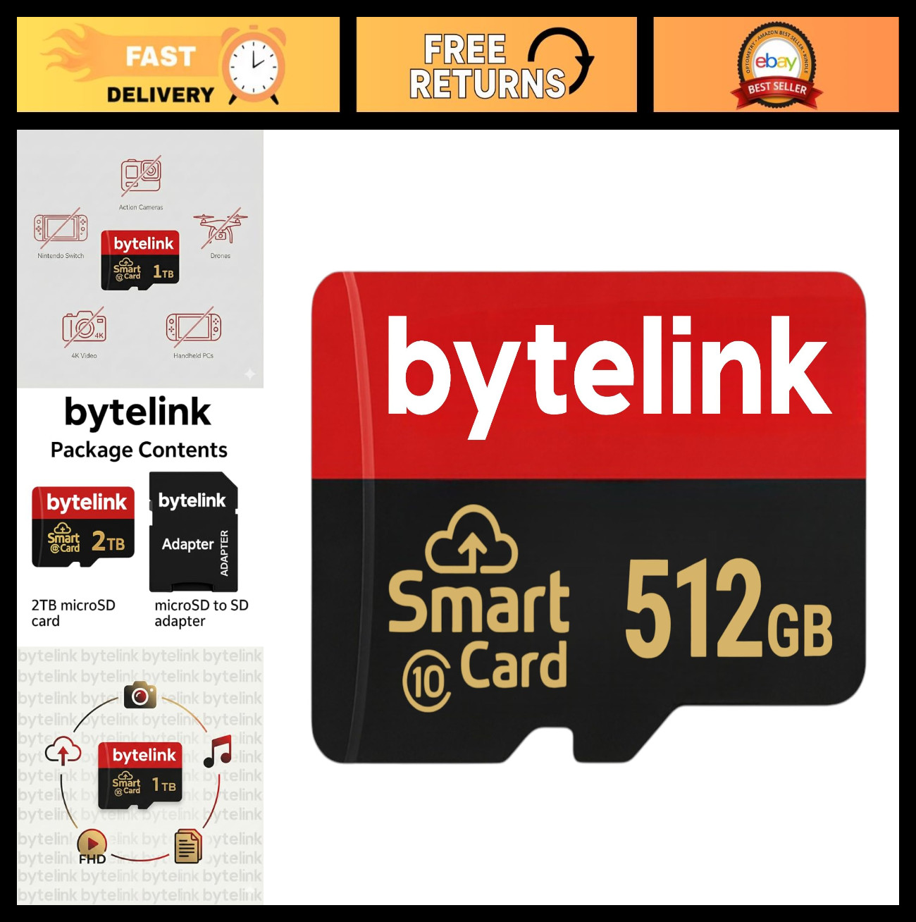 512GB 1TB 2TB TF Memory Card Class 10 U1 | High-Speed Storage for Full HD Video