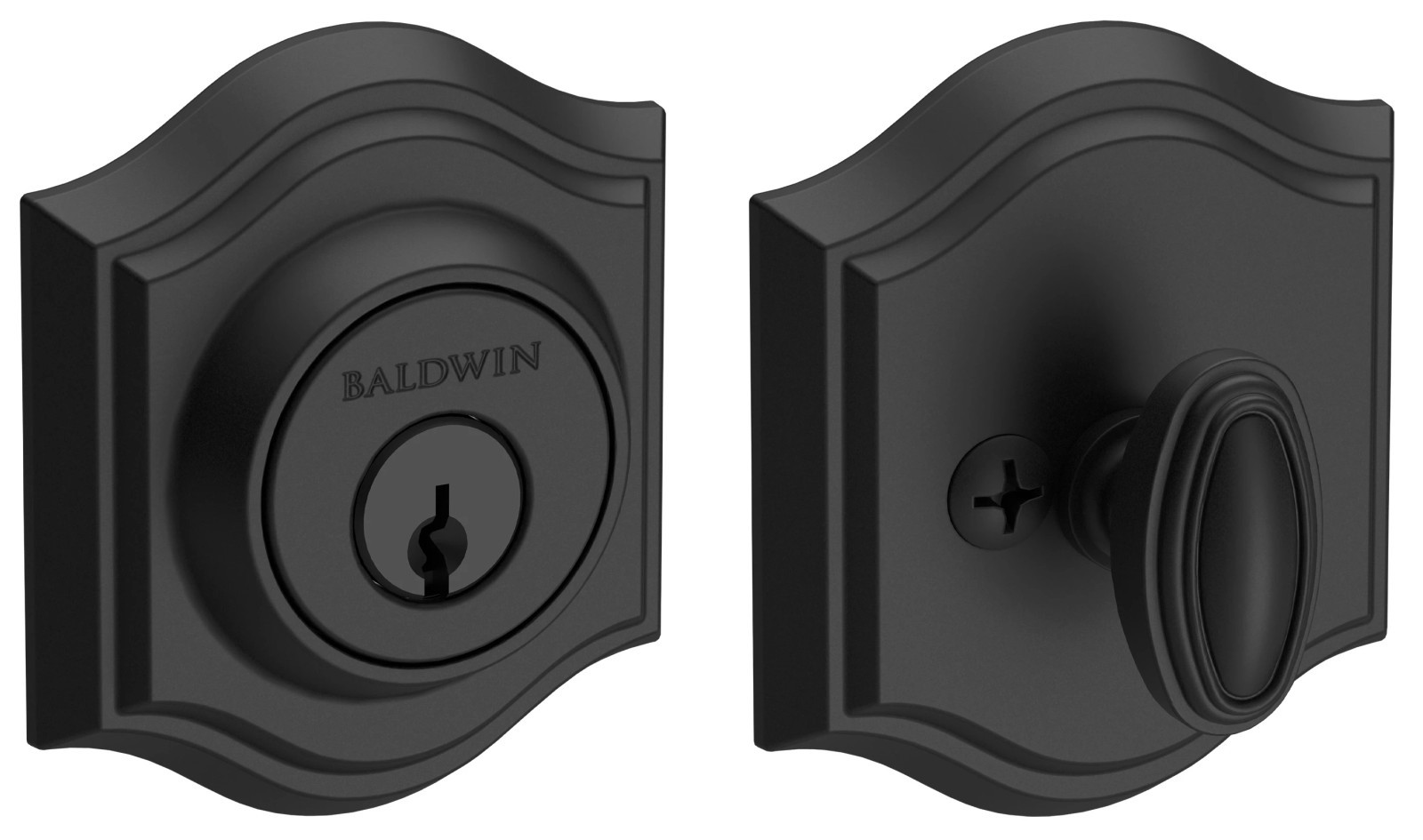 Baldwin SC.TAD Traditional Arch Single Cylinder Keyed Entry - Satin Black