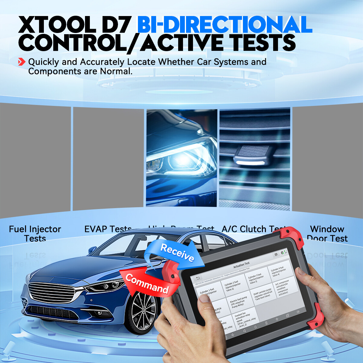 XTOOL D7 V2.0 Bidirectional Diagnostic Tool Full System Scanner Key Programmer