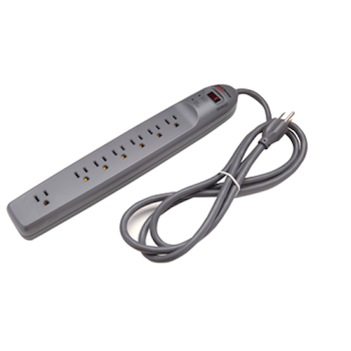 Pass & Seymour SURGE PROTECTIVE POWER STRIP 7 OUTLET, PC GRAY 6 FOOT cord