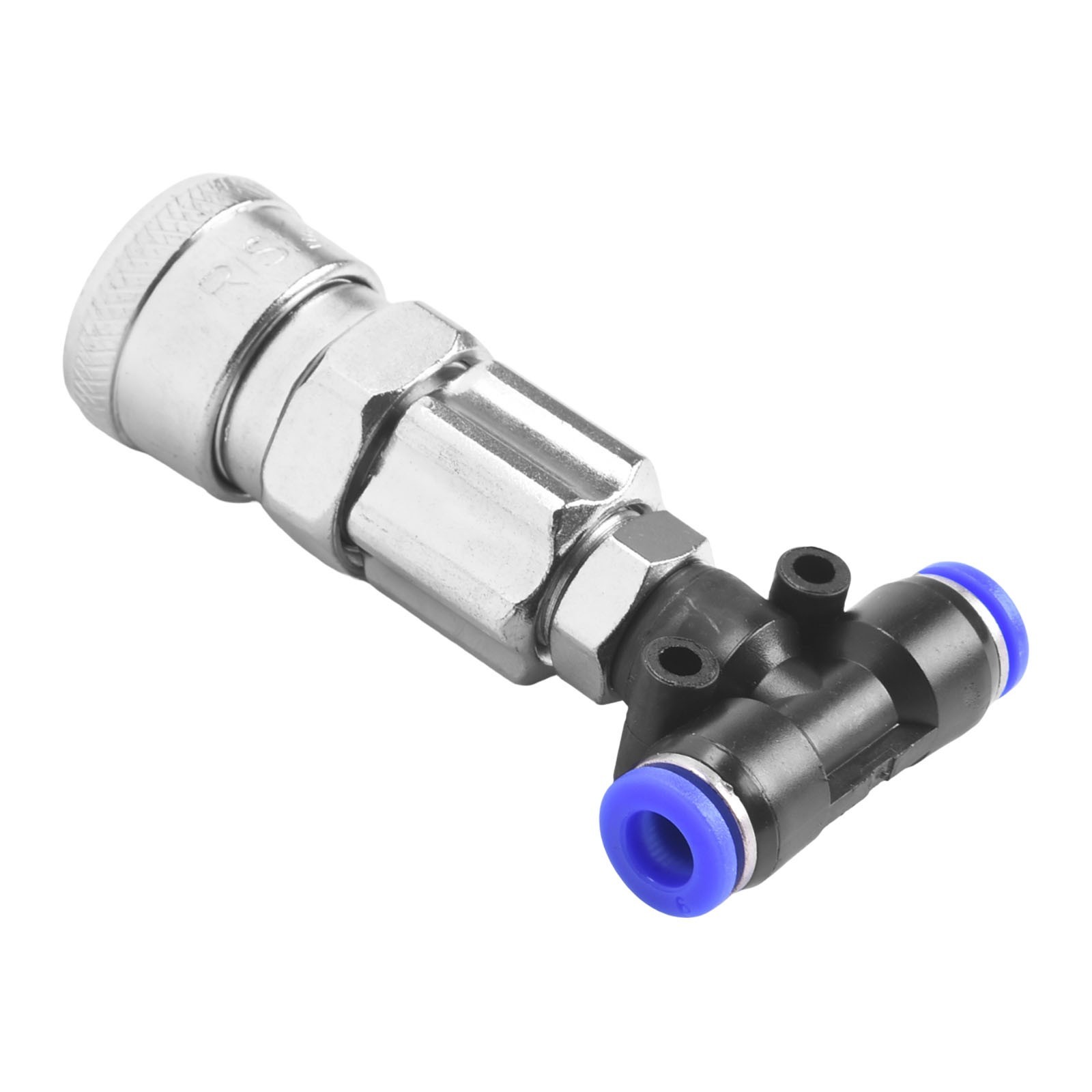 Three way Pneumatic Tank Connector Straight Through Joint Metal Material