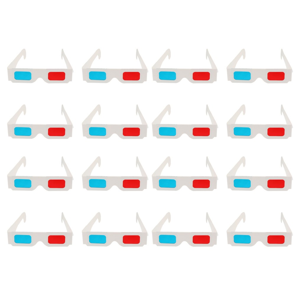 100Pcs 3D Cardboard Glasses Universal Anaglyph Glasses Eyewear for Movie Video