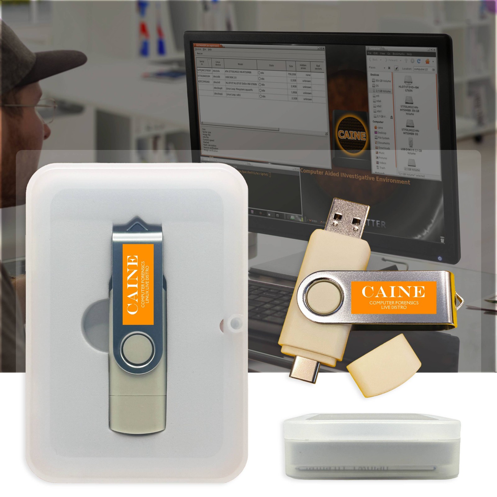 CAINE Computer Forensics Bootable Linux USB Digital Investigation Data Recovery
