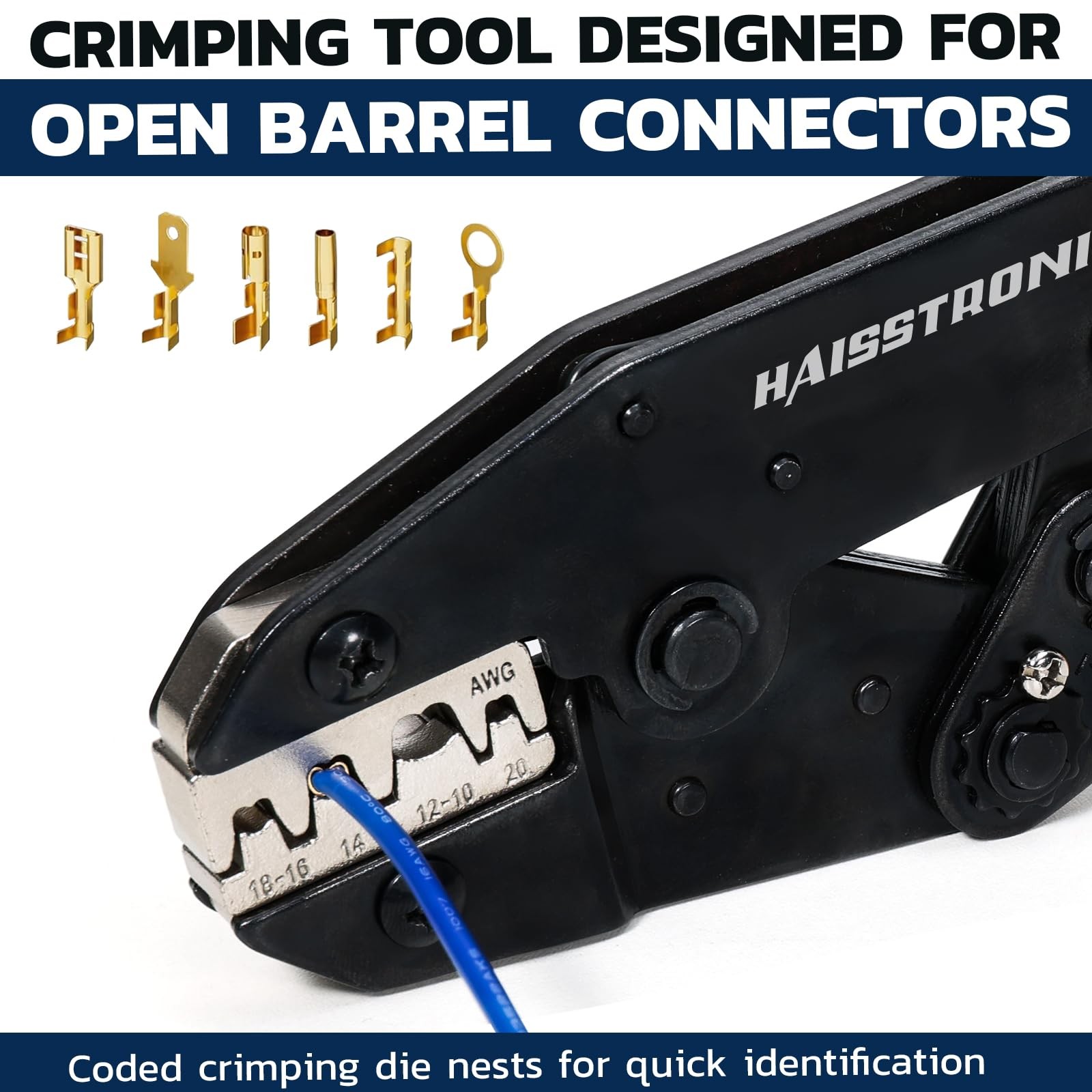 Crimping Tool AWG 20-10 Ratchet Wire Terminal Crimper HS-5327