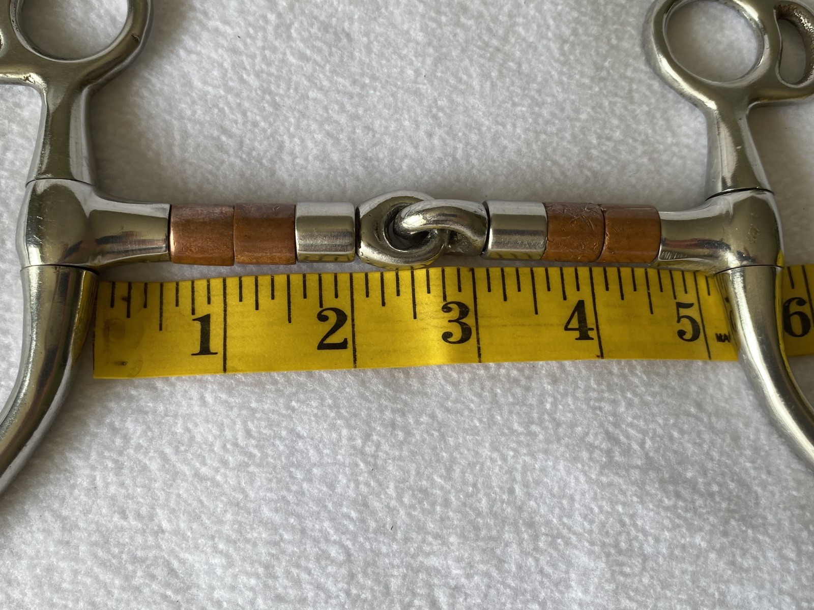 PARTRADE Medium Shank Snaffle Bit~5"Mouth~Copper & Stainless ROLLERS~Trail~Train