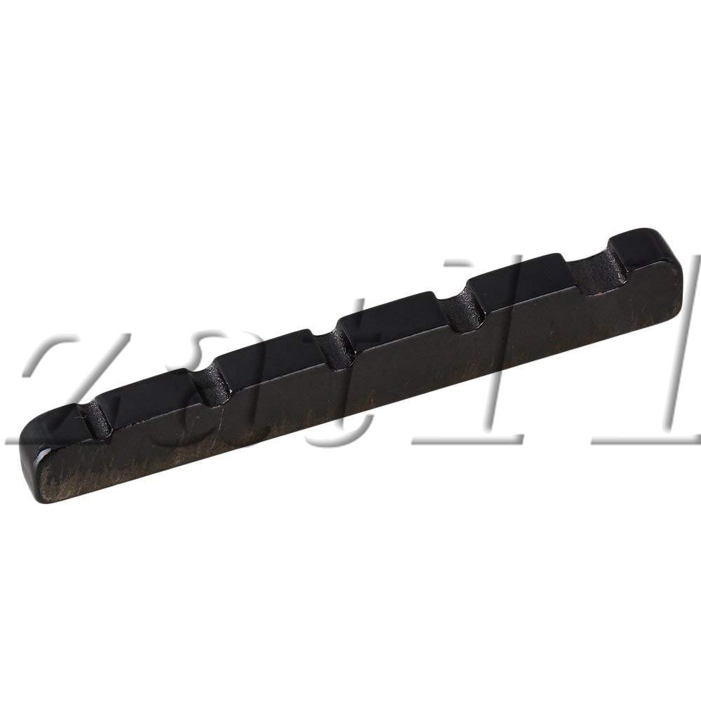 4 Pieces Stainless Steel 5 String Bass Nut Replacement 45x3.6mm Black