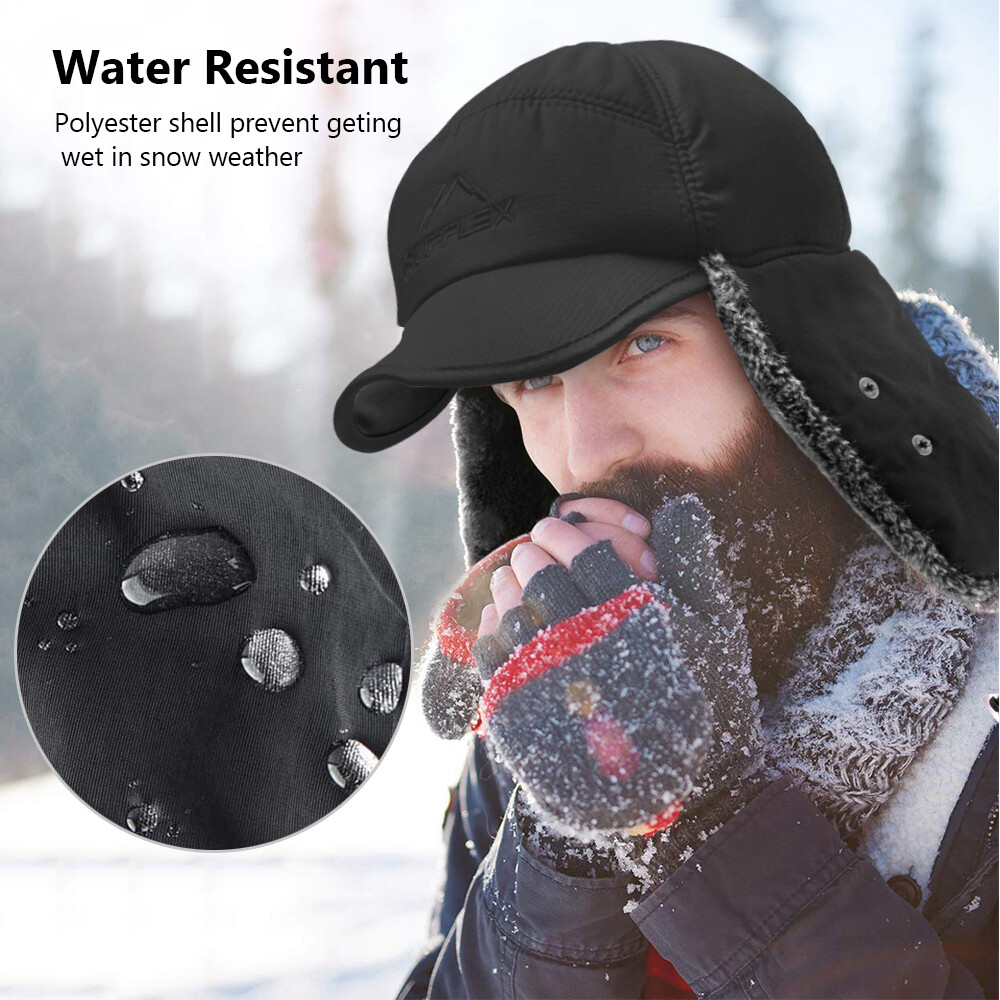 Men Winter Trapper Hat Ear Flap Face Mask Aviator Ushanka Warm Windproof Cap