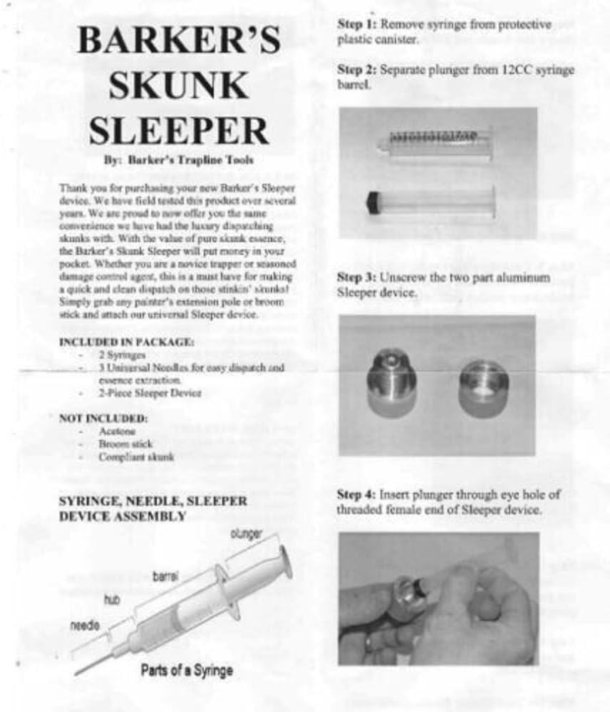 Barkers Skunk Sleeper - Skunk Euthanasia Tool - Aluminum - Non-Sterile - 1 Unit