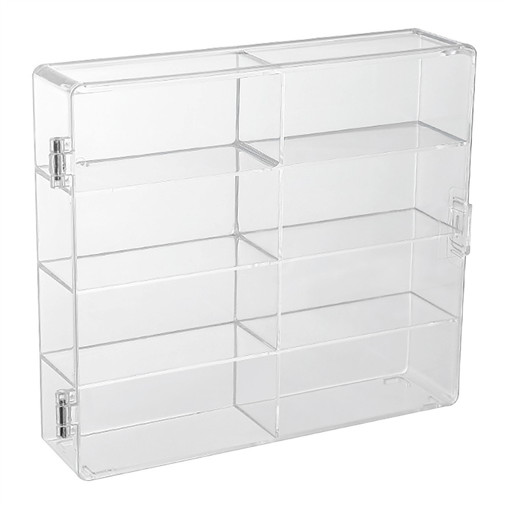 Model Car Diecast Display Case 1:64 Scale 8 Car Compartment with Locking Latch