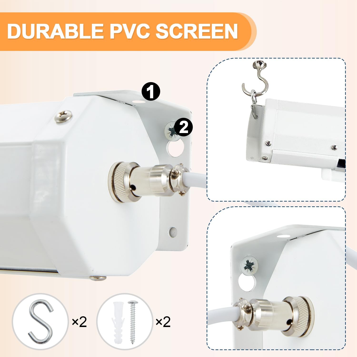 Projector Screen Motorized Auto Pull Down Screens(84'' 16:9 White)