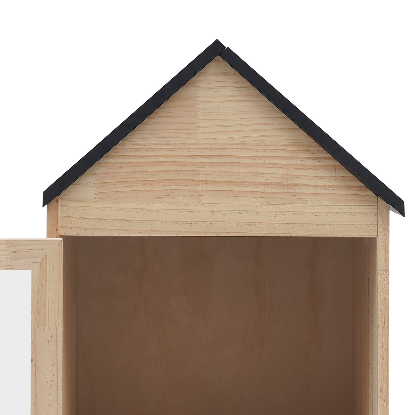 2-Tier Wooden Book Box Home Book Storage Box w/Door, Little Library Box Cabinet