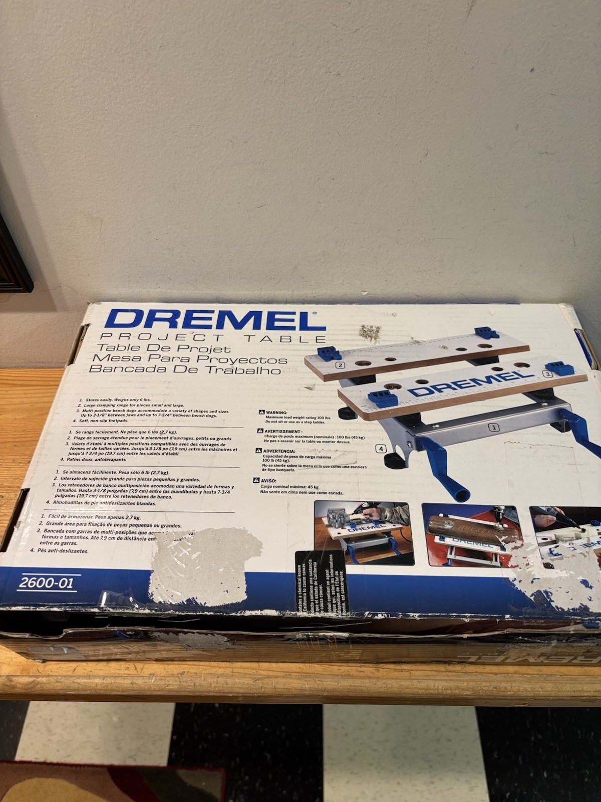 Dremel 2600-01 Project Table 16" Workbench Portable Clamping Vise 100lb Cap NEW