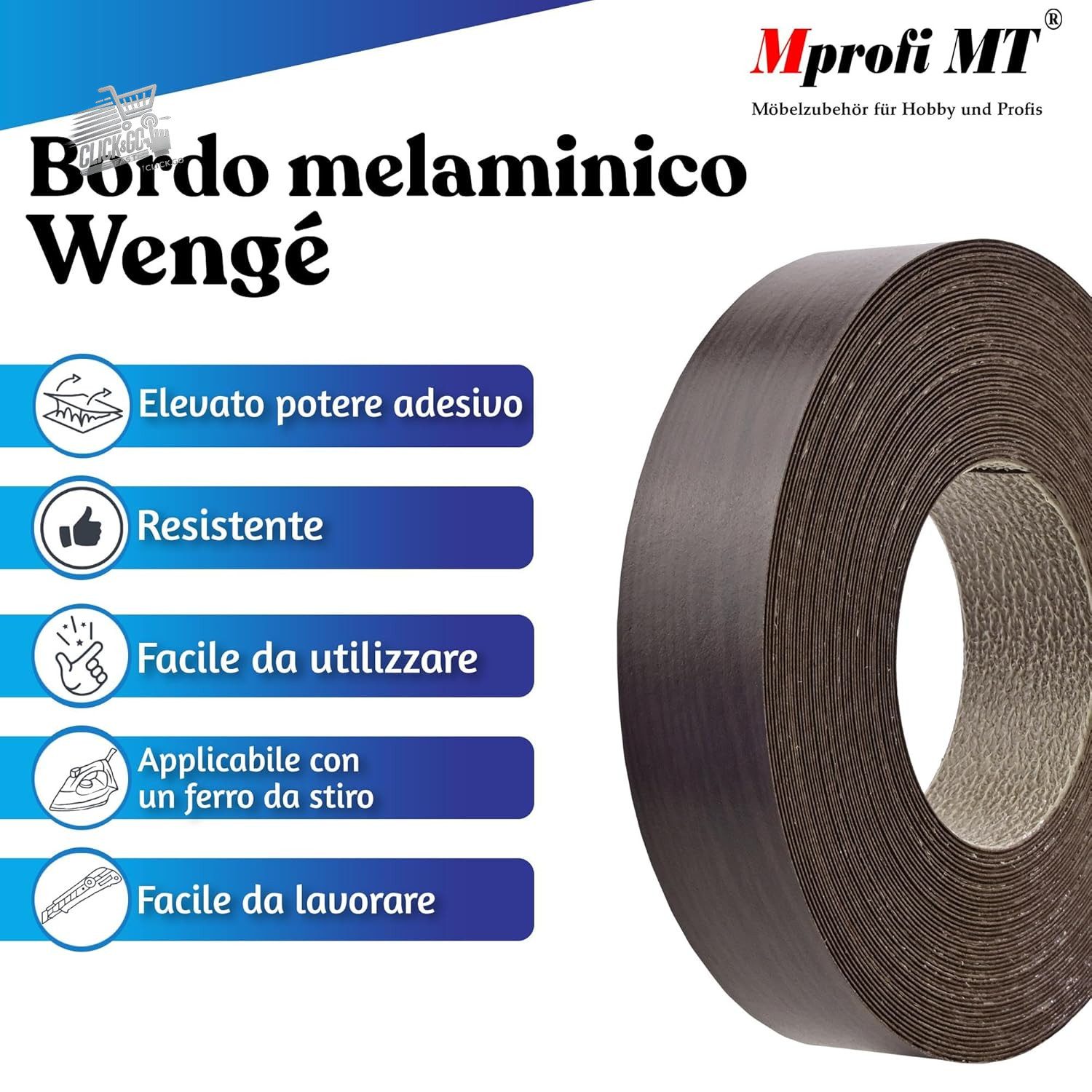 ® - Wenge Effect Edge | 22mm X 5M | Easy to Apply | Apple Kitchen Edge