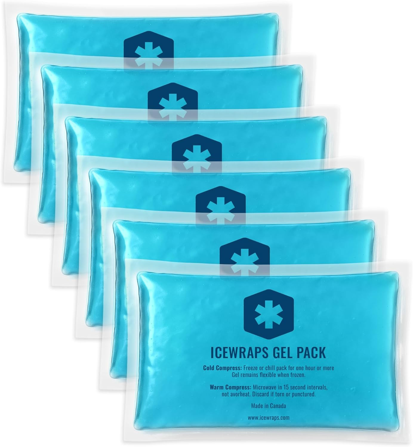 ICEWRAPS Hot & Cold Ice Packs - 3 x 5 in. Soft Gel Ice Packs – Reusable Hot & Co