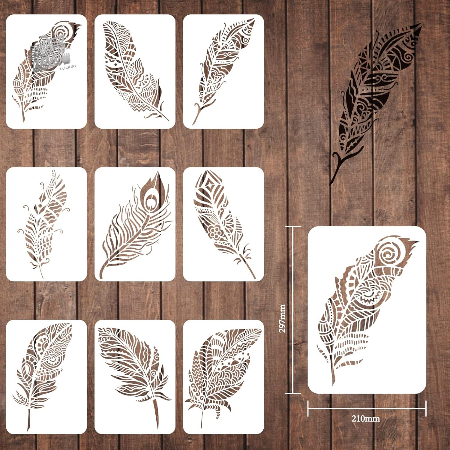 STENCIL 30x30 FLORAL GARLAND PAINTING WALL WOOD FABRIC DECORATION T-