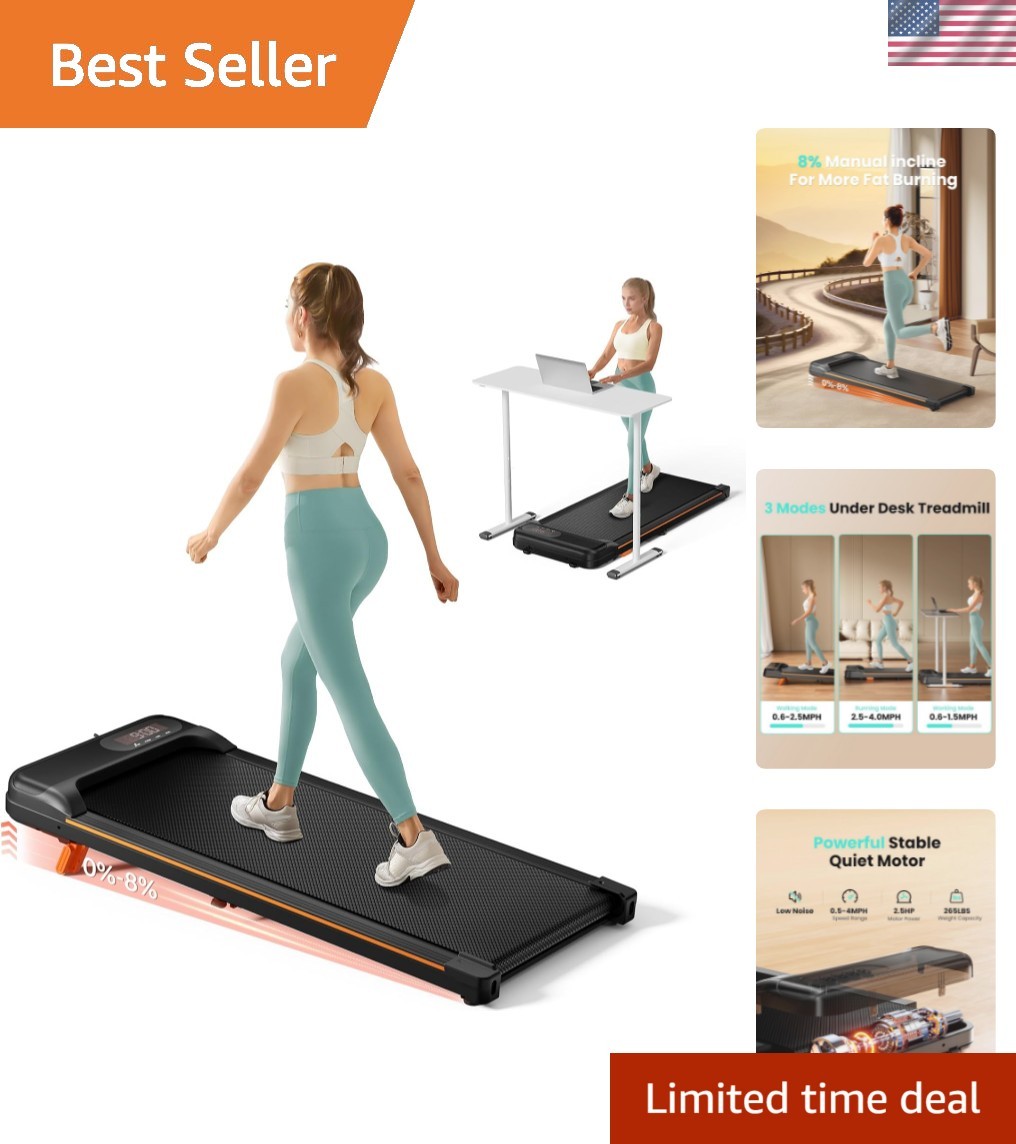 Lightweight and Compact 2.5HP Walking Pad Treadmill - Perfect for Home Office