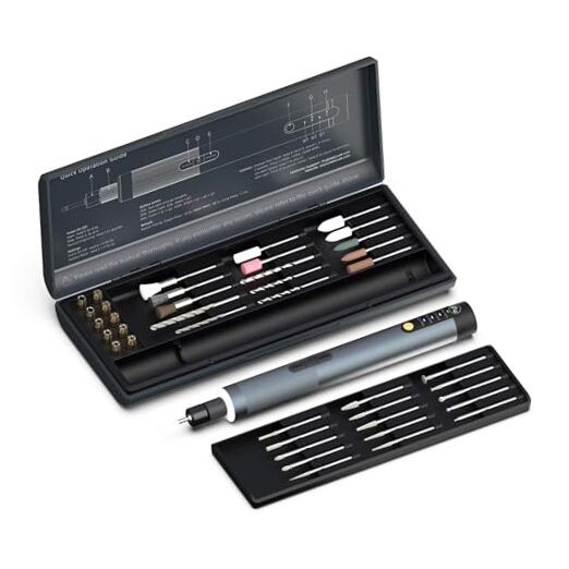 Mini Cordless Rotary Tool Kit, 150mN.m High Torque, Stepless Speed, 30