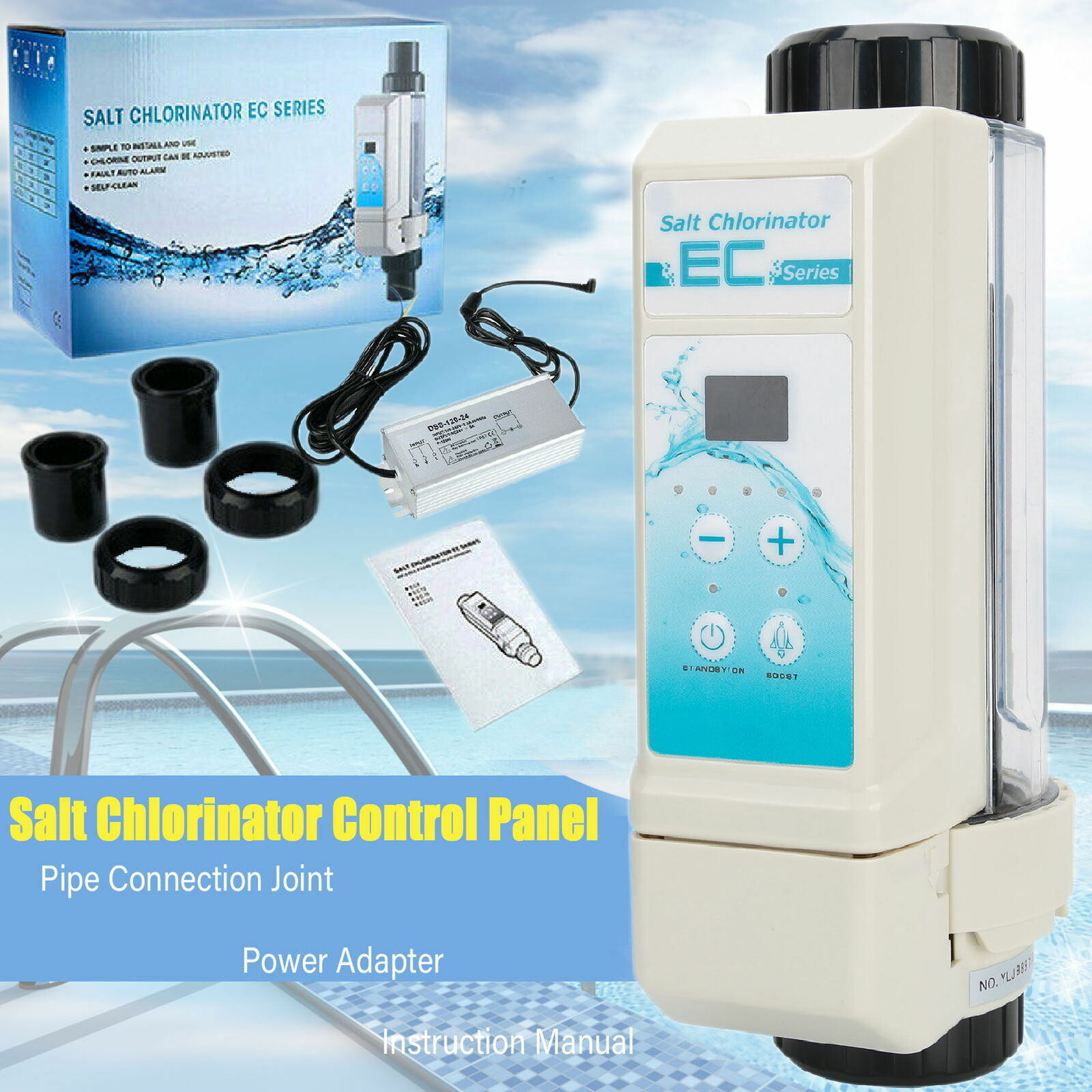 New Pool Chlorinator Self Cleaning Salt Water Salt Chlorine Generator System