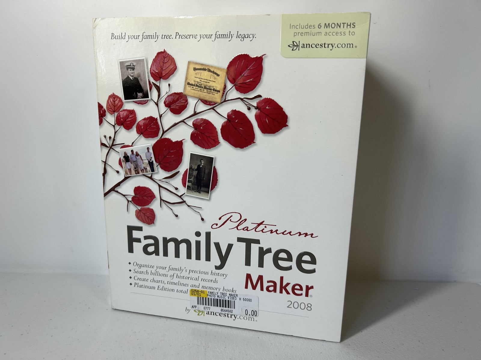 Platinum Family Tree Maker 2008 PC CD-ROM Software Ancestry Genealogy Kit