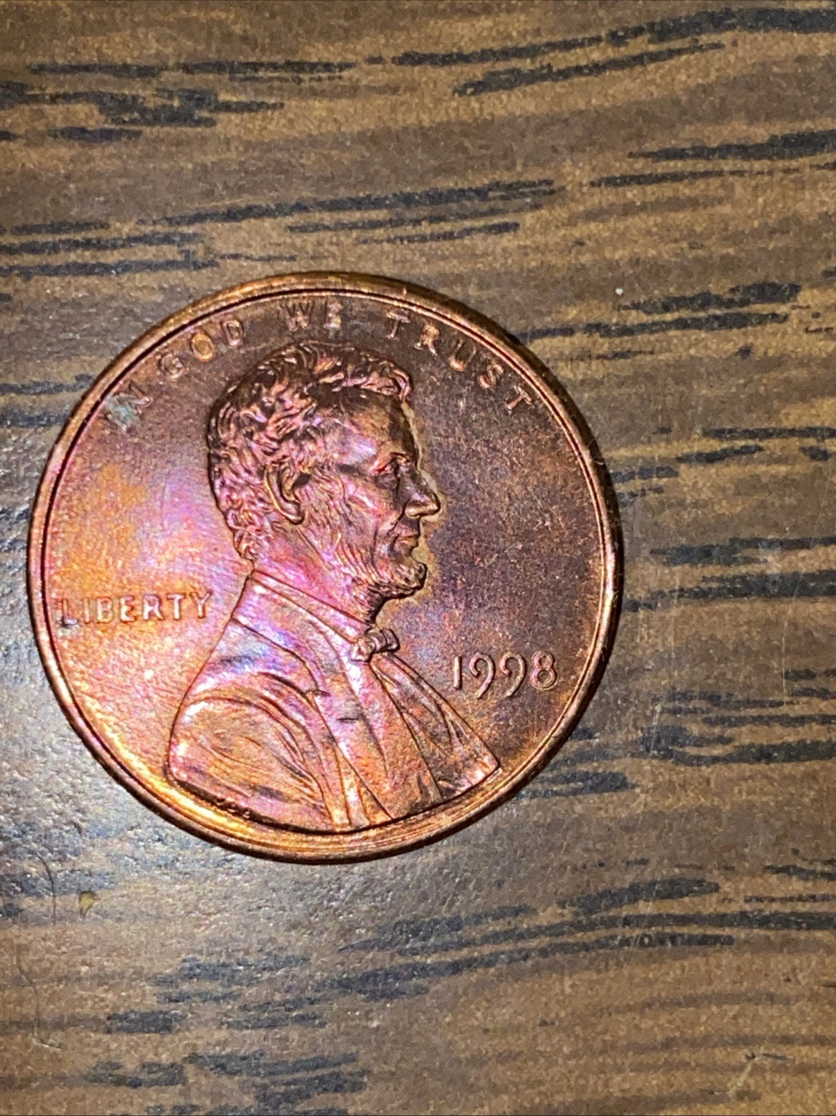 1998-p Error UNC Lincoln Cent Double On “One Cent” $4.95 Free Shipping.