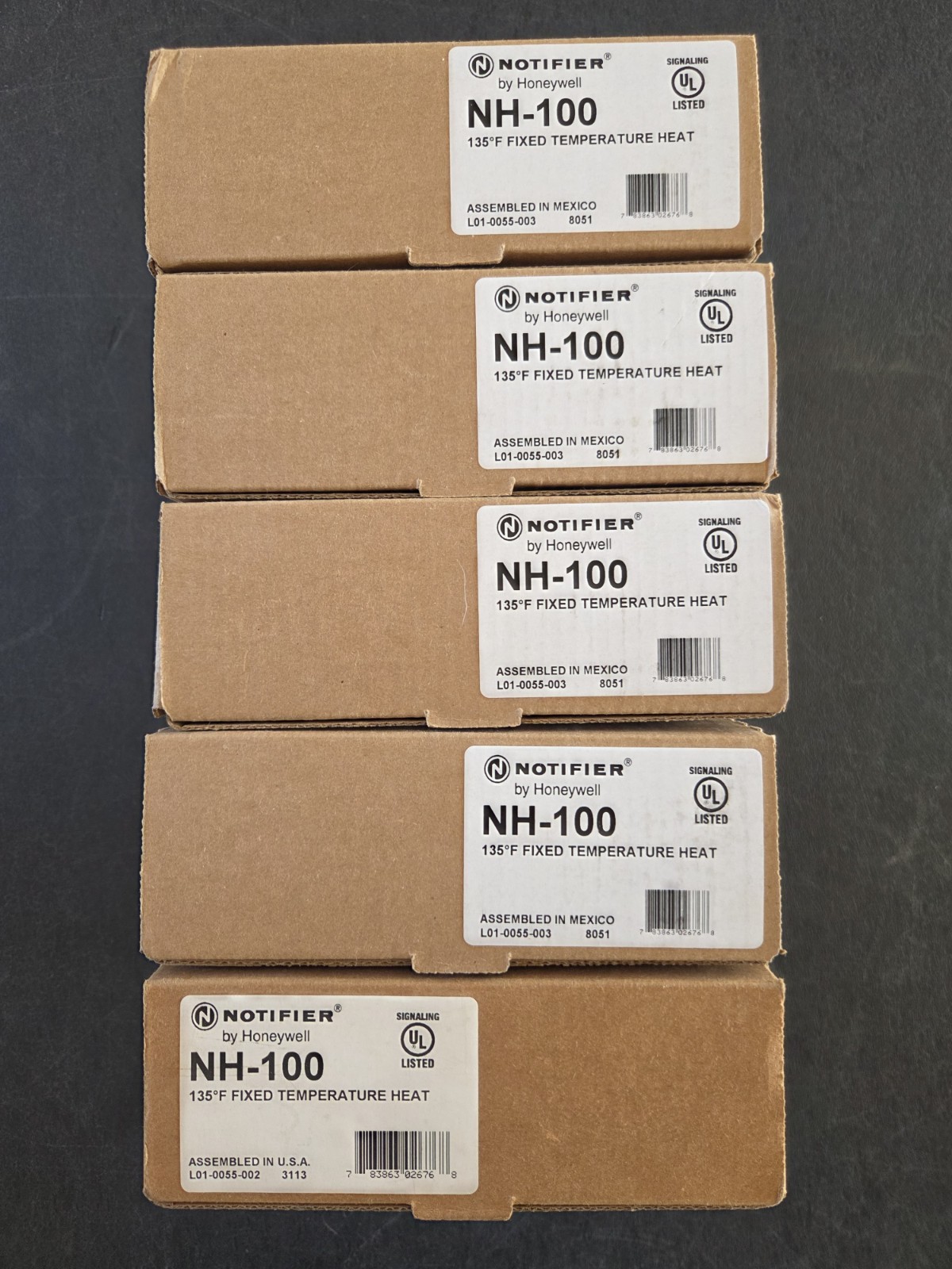 NOTIFIER NH-100 135° FIXED TEMPERATURE HEAT DETECTOR "IVORY" BRAND NEW - 5 AVAIL