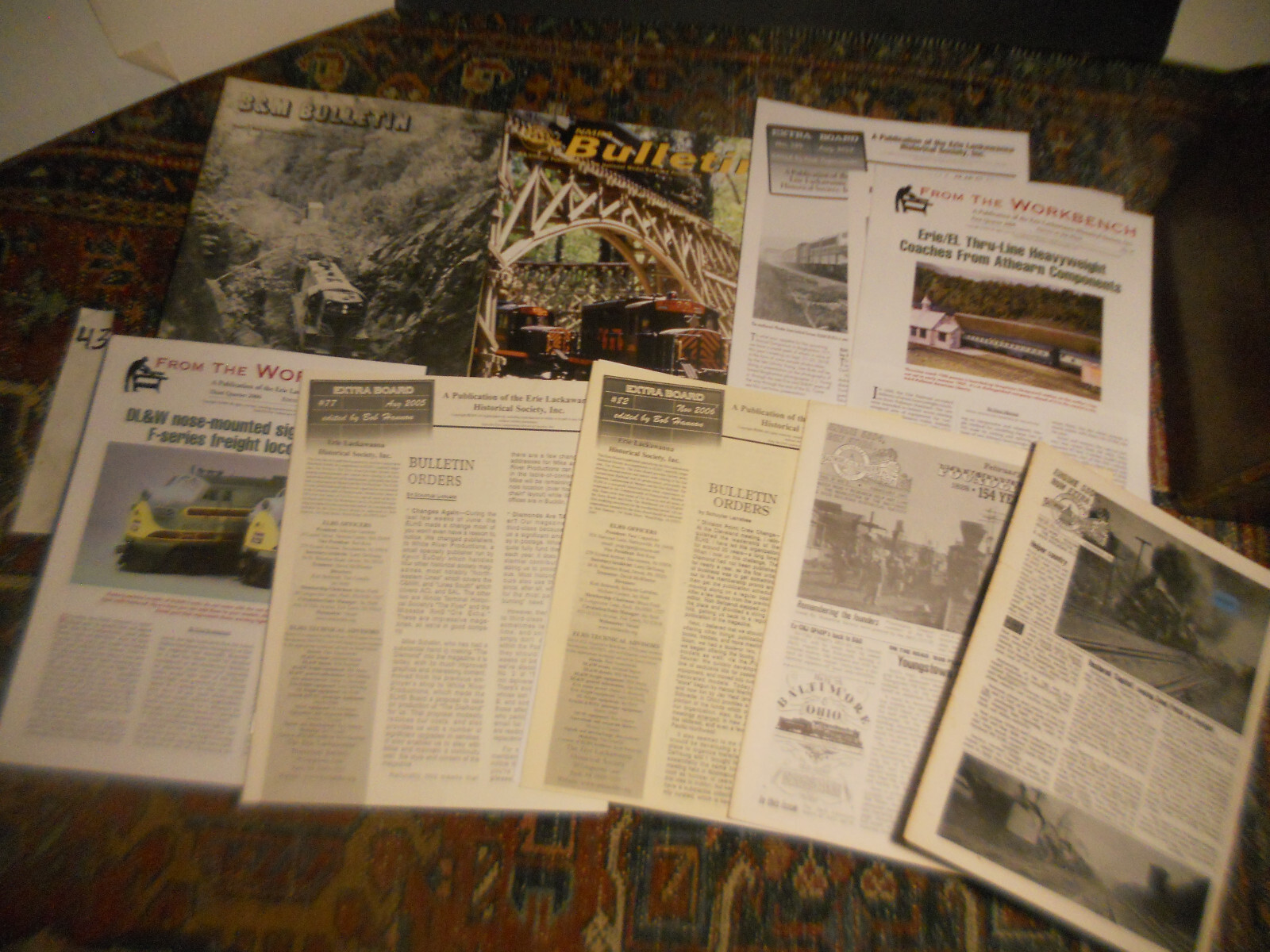 8 lot TRAIN BULLETINS Engine 5304 run Extra B&O Society Erie LACKAWANA NMRA B&M